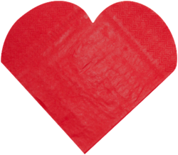 serviette coeur rouge
