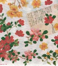Papier de riz Japonais Th�me Fleurs et Po�sie DFT045 - Papier de riz Japonais - ART'PALETTE