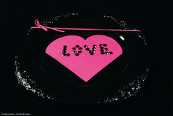 serviette coeur fushia