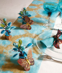 chemin de table turquoise