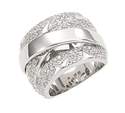 Bague Argent 925 rhodi� Thierry Mugler large strass