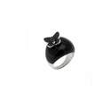 Bague Argent 925/��� CANYON laque noir et papillon 