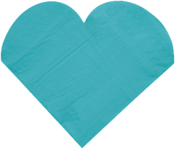 serviette coeur turquoise