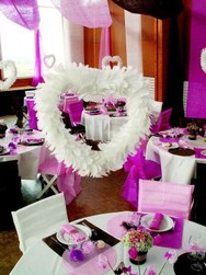coeur en plumes - mariage - Loc'Vaisselle