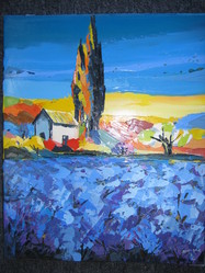 Exemple: peintures couteaux sur la toile
