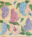 Papier de riz japonais Th�me Lilas et Papillons DFT027