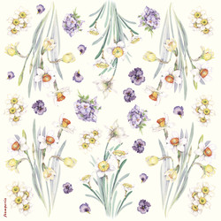 Papier de riz Th�me Narcisses DFT086 - Papier de riz Japonais - ART'PALETTE