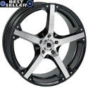 Jeu 4 jantes alu TARGA T606 BLACK'N POLISH  7 x 17 pouces