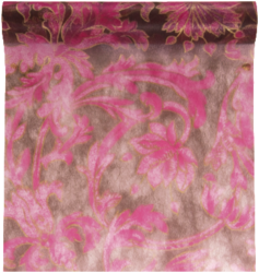 chemin de table fushia  et chocolat
