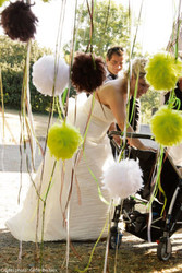 Boule en plumes, Aile d'Anges - mariage - Loc'Vaisselle