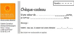 CHEQUES CADEAUX  - SERVICES ET AVANTAGES - DU SOLEIL DANS MA MAISON