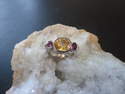 Bague or Saphir couleur en Vente