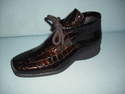 BOTTINES CUIR croco marron S/JUDITH - bottines - CHAUSSURES PACAUT