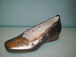 mocassin compens� coloris M�tallic  - Femmes - CHAUSSURES PACAUT