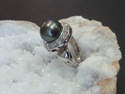 Perle de Tahiti et entourage diamants - Bague or et Perle de Tahiti - Bijouterie LECANU
