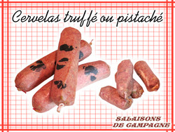 Cervelas pistach� / Cervelas truff� et pistach� - Le Lyonnais - SALAISONS DE CAMPAGNE