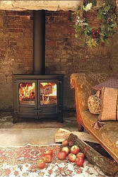 Charnwood Island III noir - Les Po�les � bois traditionnel - CHEMINEES VARET
