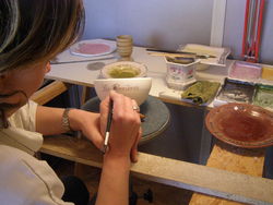 l'artiste au travail