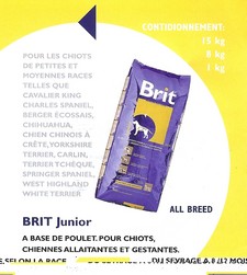 Alimentation chiens-Brit junior - Alimentation Brit chien - MB DISTRIBUTION