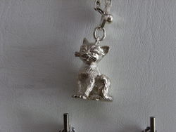 PORTE CLE ARGENT MASSIF CHAT