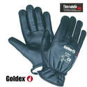 Gants hiver cuir double thinsulate noir