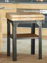 Billot de cuisine sur pi�tement en acier