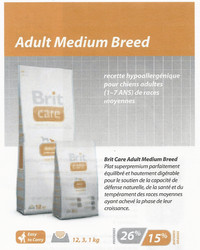 Aliment chien-Brit care adult medium breed - Alimentation Brit Care chien - MB DISTRIBUTION