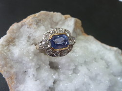 Saphir de Ceylan et entourage diamants - Bague or et Saphir en Vente - Bijouterie LECANU