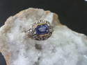 Saphir de Ceylan et entourage diamants