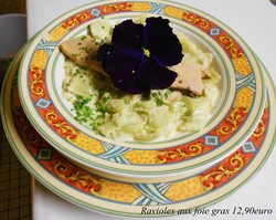ravioles au foie gras 12,90euro