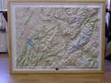 Encadrement de cartes g�ographiques en relief sur mesure