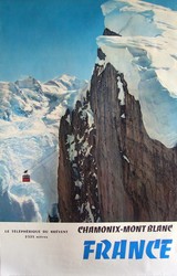 Le t�l�ph�rique du Br�vent face au Mont-Blanc