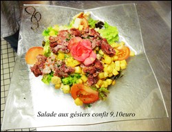 salade au g�siers confits 9,10euro