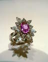 Bijoux or : Bague or et saphir rose du cr�ateur G Ingrassia