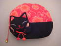 Pochette Japan-cat ovale - Les creations d accessoires de Fabienne Cailleux - BOUTIQUE ROSE PALE