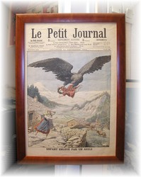 Cadre d�co - PIEMONT - Un enfant enlev� par un aigle � Rassa en Italie - 1906