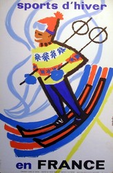 France ski sports d'hiver, affiche originale par Constantin