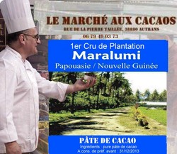 La pure p�te de cacao de la plantation Maralumi 