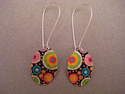 Boucles d oreilles crochet metal peint design....