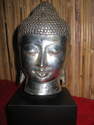 t�te de boudha en bronze chrom� - D�coration, cadeaux, artisanat - SURYA SOLEIL D'ASIE