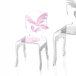 chaise plume rose acrila