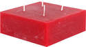 Bougie carr�e 4 m�ches 10x10x3cm
