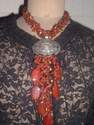 collier cornaline oeil de tibre medaillon argent 