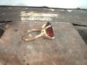 bague or tourmaline rouge 