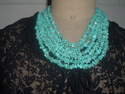 collier sautoir 6 rangs fermoir argent pierres roulees