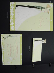 Menu, carte d'invitation, marque place