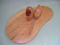 PLATEAU A FROMAGE VERNIS AVEC COUTEAU