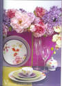 SERVICES  "VENT DE FLEURS" et "AQUARELLE" - L'ART DE LA TABLE - MYRTILLE