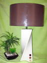LAMPE BLANCHE / MARRON - LES LAMPES - MYRTILLE