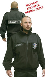 BLOUSON POLAIRE SECURITE NOIR - EQUIPEMENT AGENT DE SECURITE - STOCK AMERICAIN